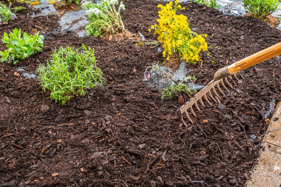 Rooted Lawn & Landscape offers mulch delivery and installation services in Carmel, IN